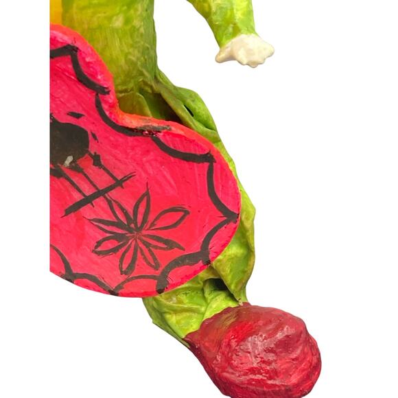 Vintage Stiff Fabric Paper Mache Guitar Playing Clown 5.5" Tall Made in Mexico - Picture 4 of 4